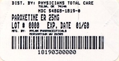 Paroxetine Hydrochloride Extended-release Tablets 25 mg Bottles (Package Label)